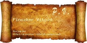 Pinczker Vitold névjegykártya
